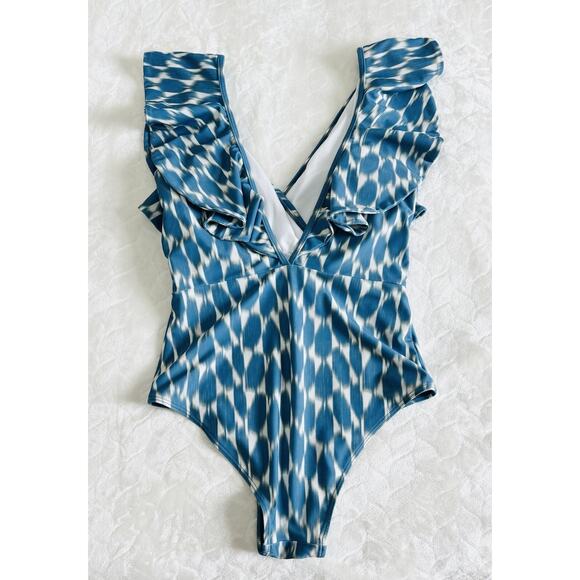 DIARRABLU Women’s Size M NABU Swimsuit Kailua Blue One Piece Swimsuit Bodysuit - Picture 4 of 5